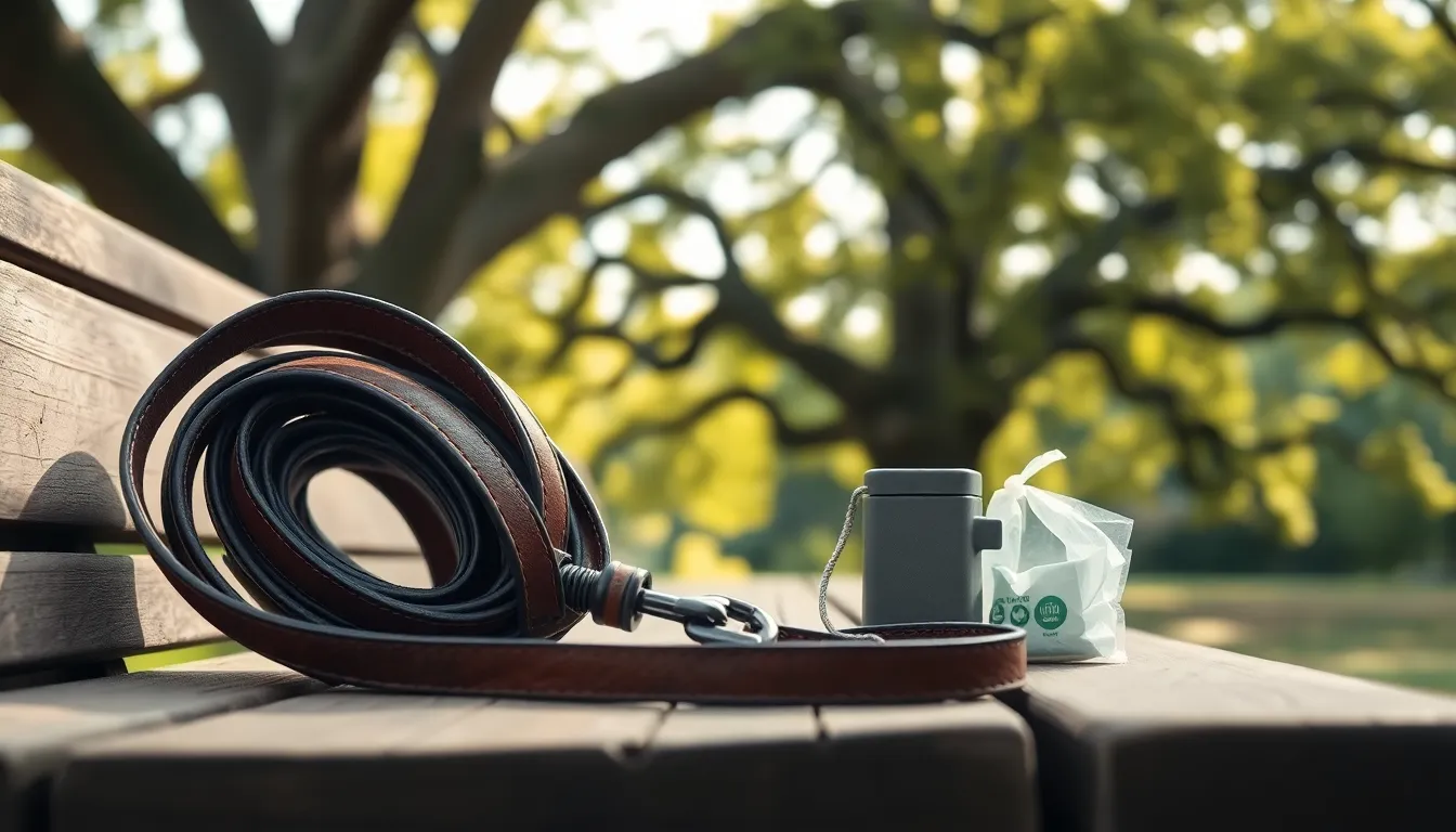 산책 중 다른 강아지에게 짖는 강아지와 당황한 보호자