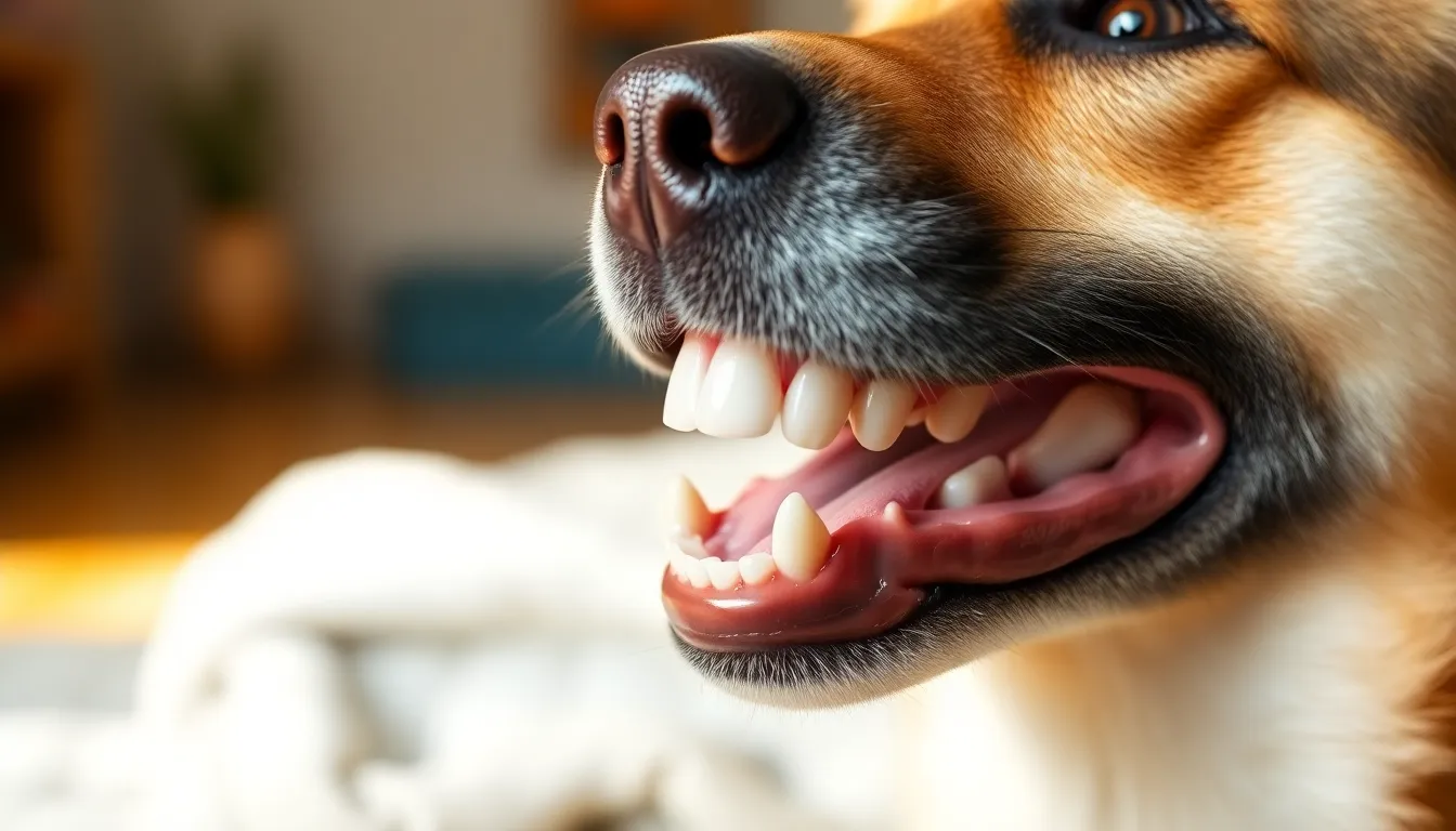 반려견 치석 제거를 위한 치아 관리 모습