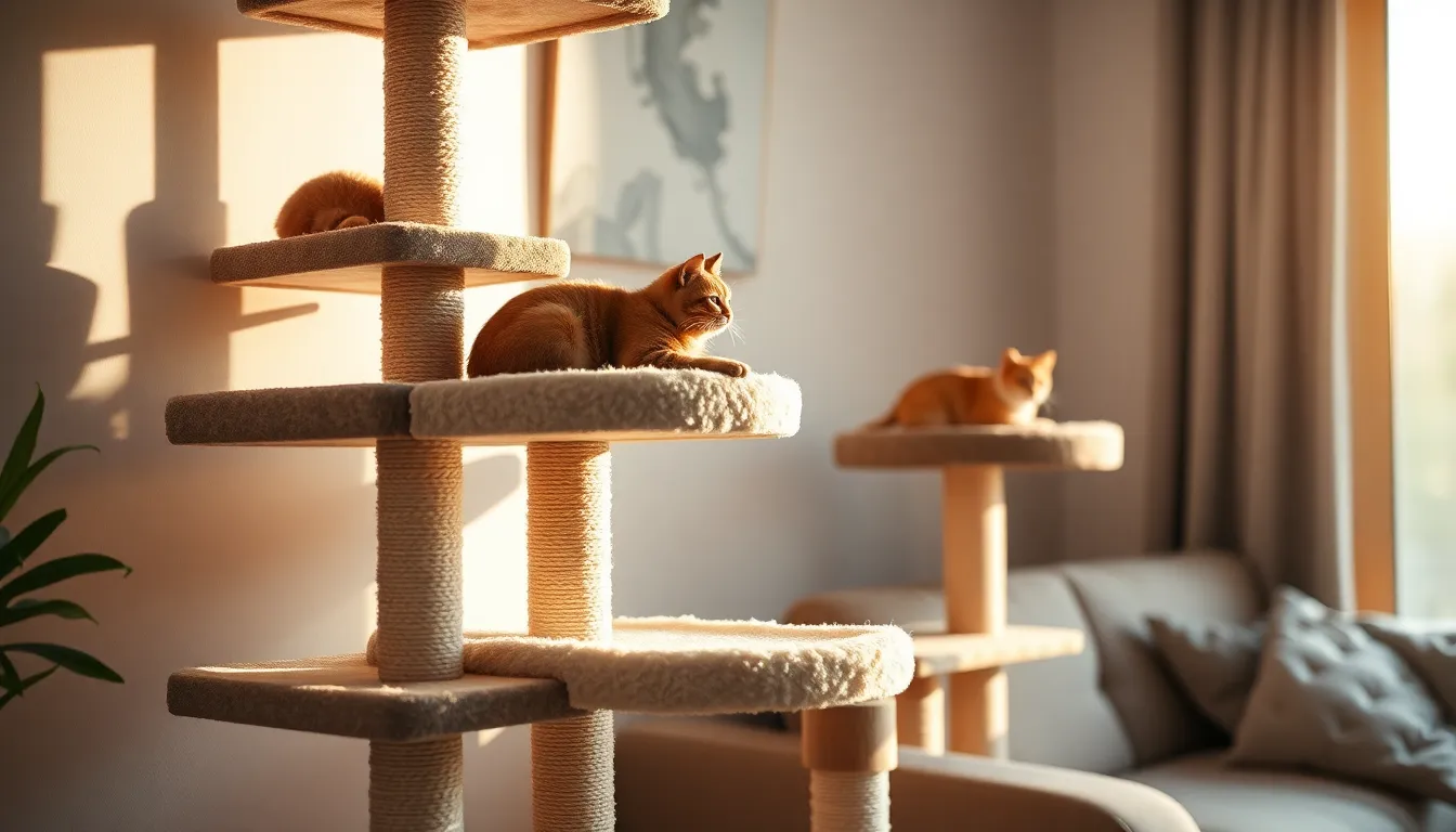 고양이 수직 공간을 활용하는 모습