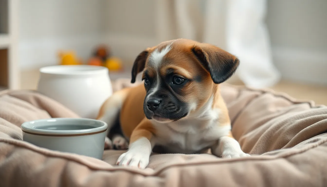 강아지 장염으로 힘들어하는 강아지