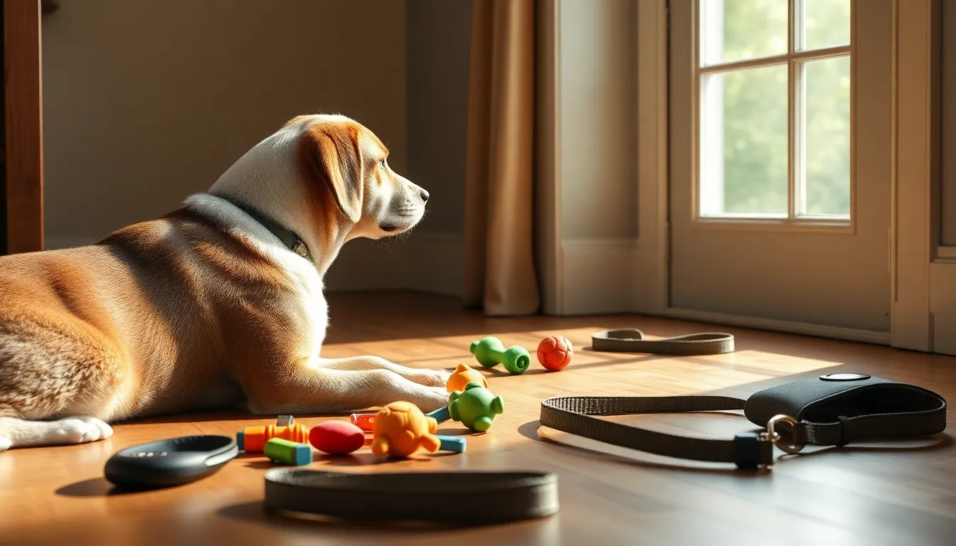 강아지 훈련 중인 모습