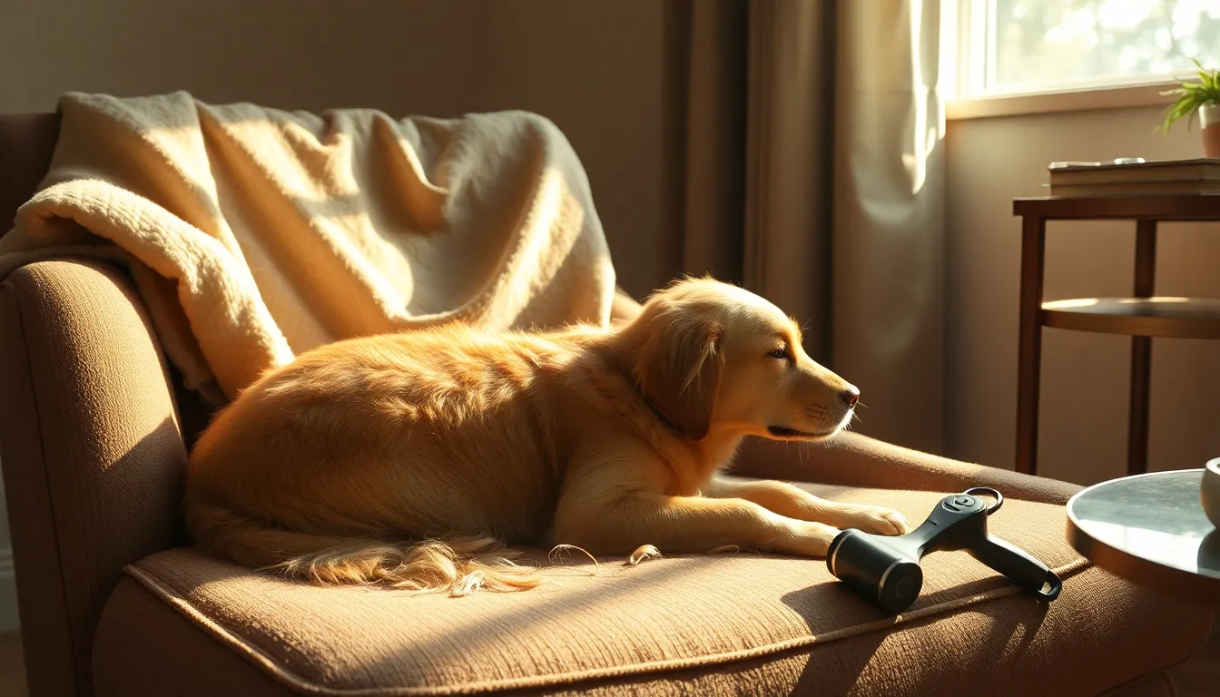 강아지 털 빠짐을 예방하기 위한 브러싱과 관리 모습