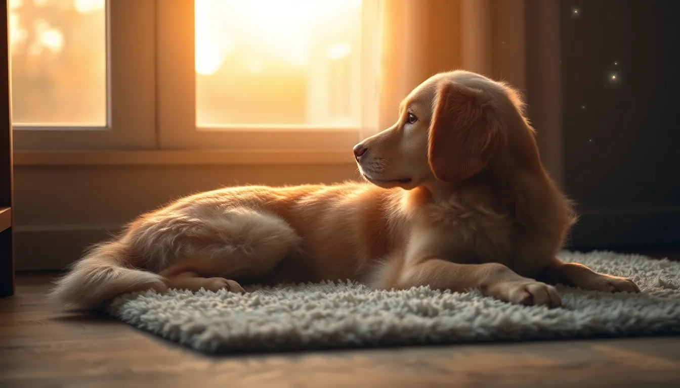 강아지 빗질하는 모습