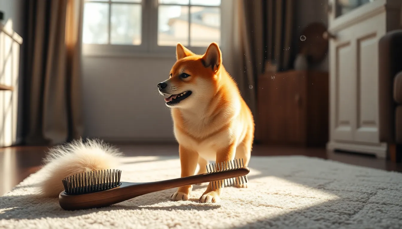 강아지 털갈이 관리하는 보호자