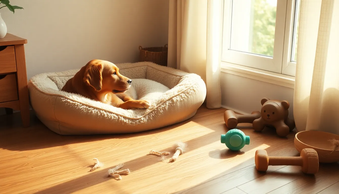 강아지 빗질하는 모습