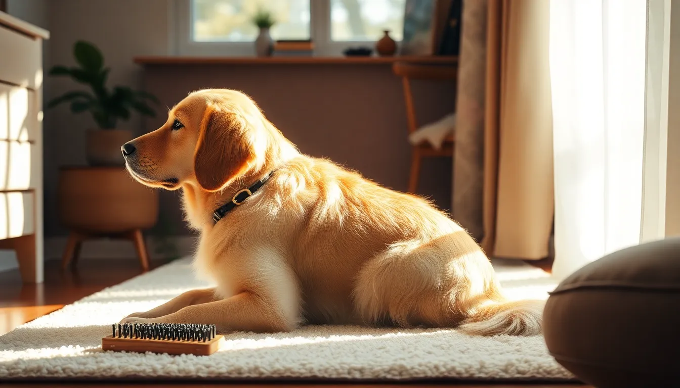 강아지 털을 말리는 모습