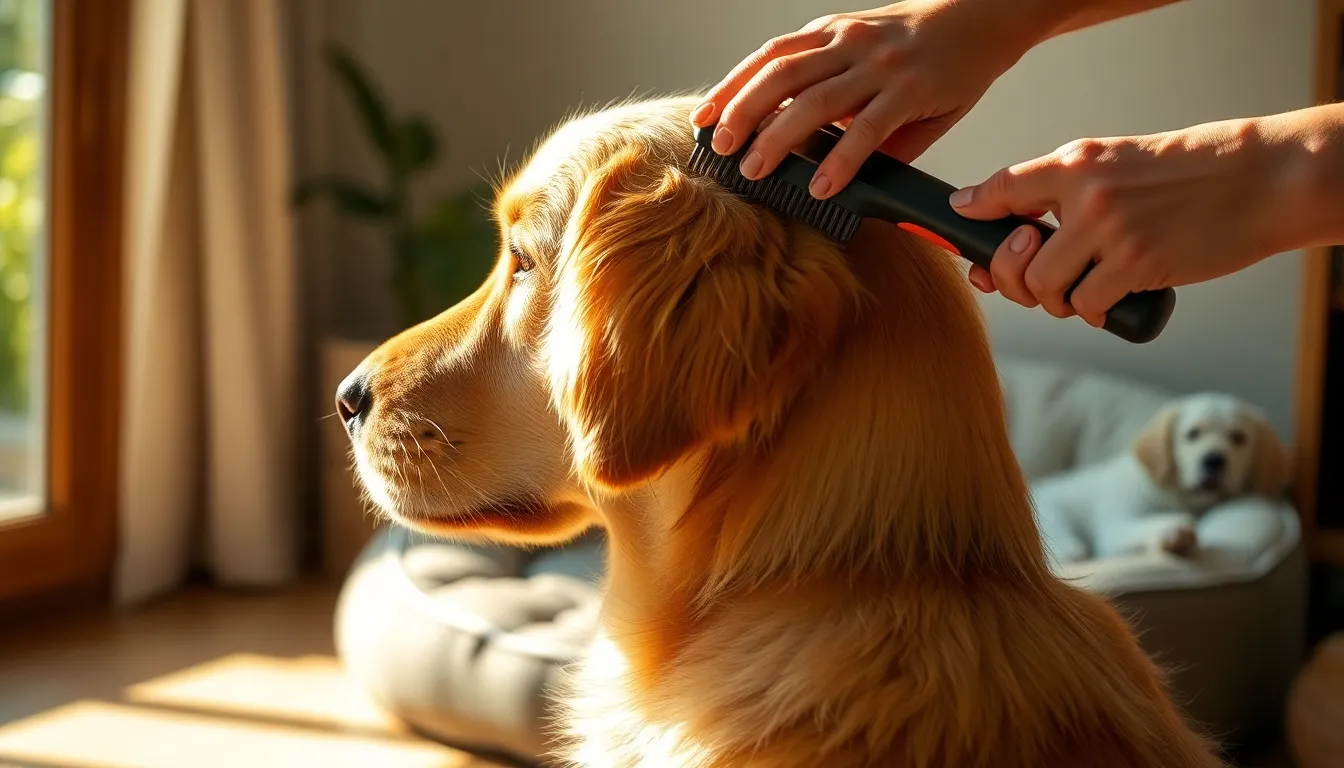강아지 털 관리를 위한 브러싱
