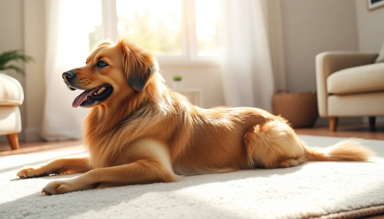 반려견 털 빗질하는 모습