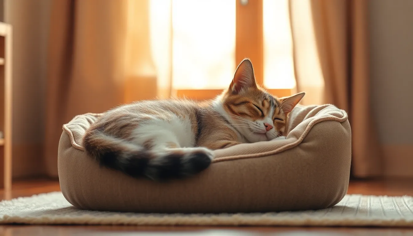 편안하게 잠든 고양이의 모습