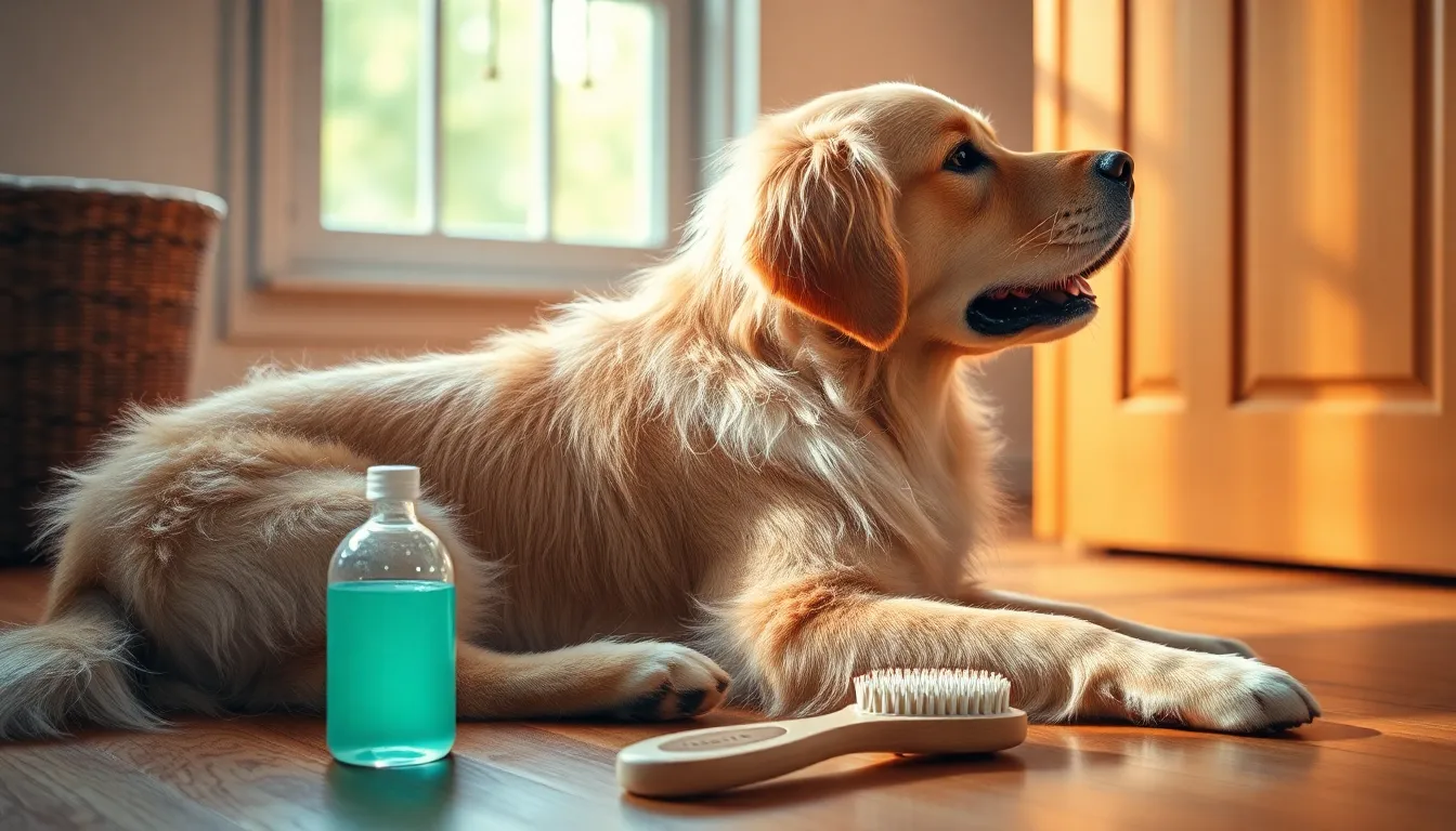 반려견 목욕 중인 모습