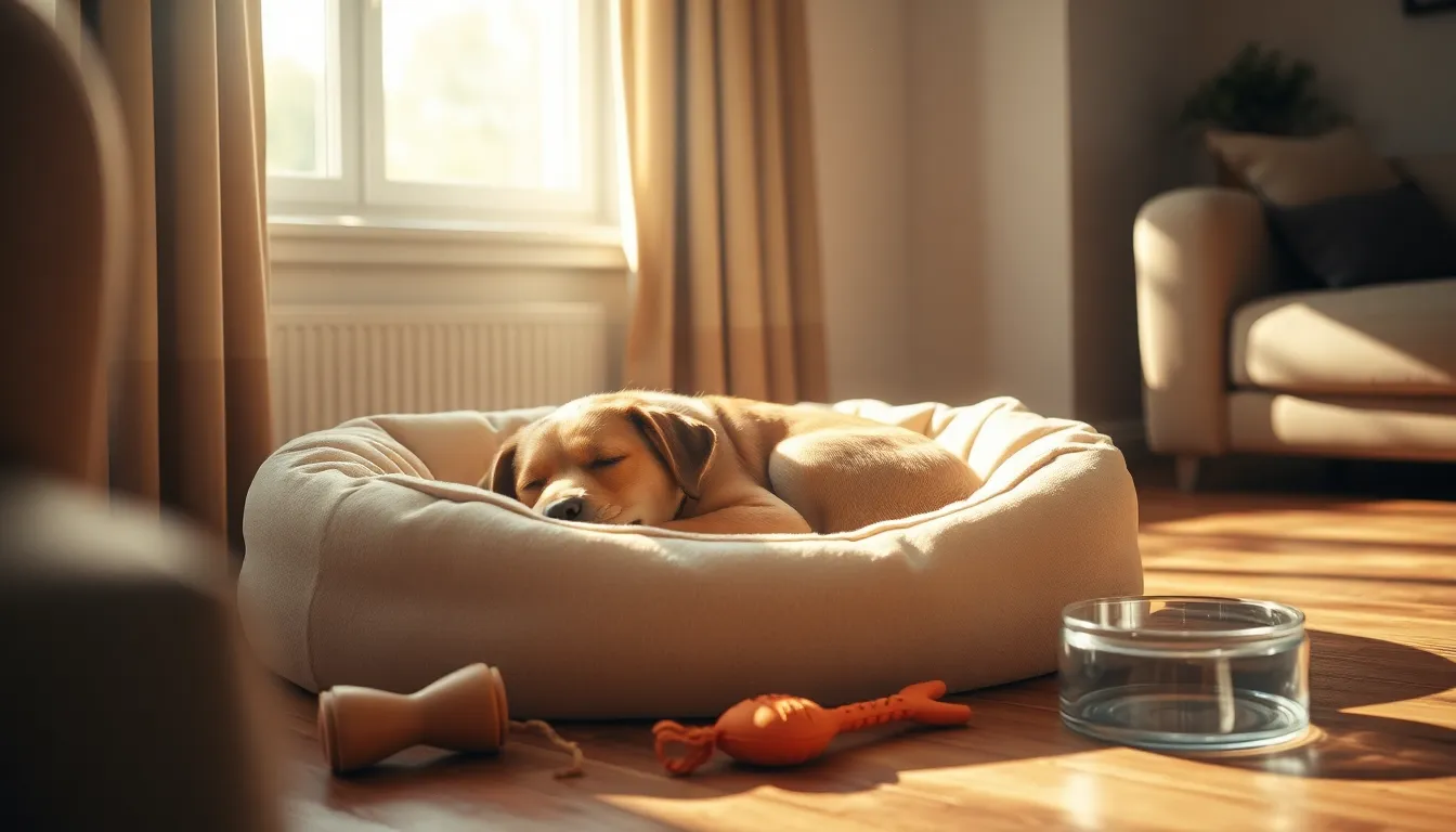 새로운 강아지와 행복한 시간을 보내는 가족의 모습
