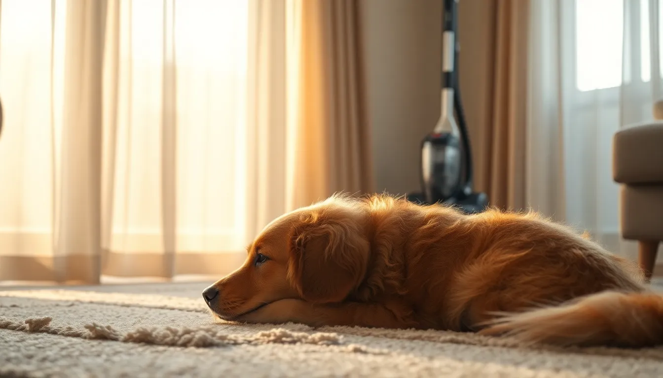 반려견 빗질 모습