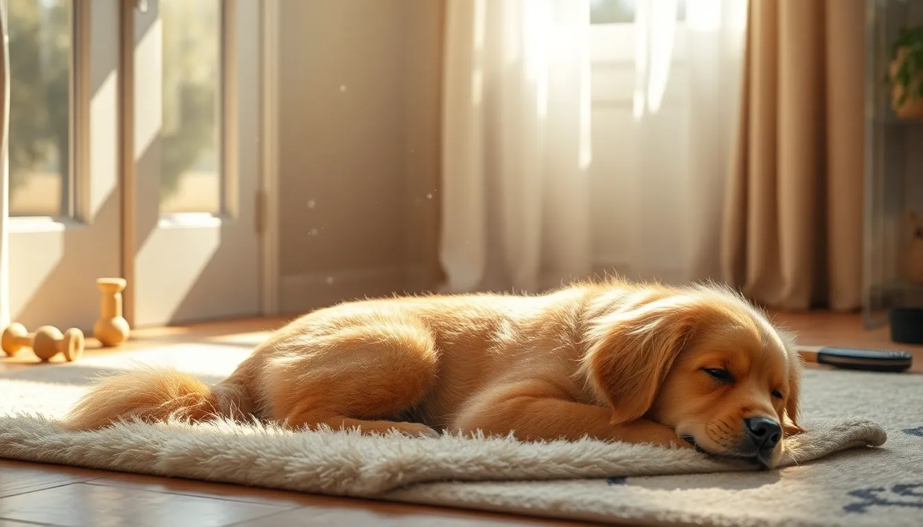 털 관리를 받고 있는 귀여운 강아지