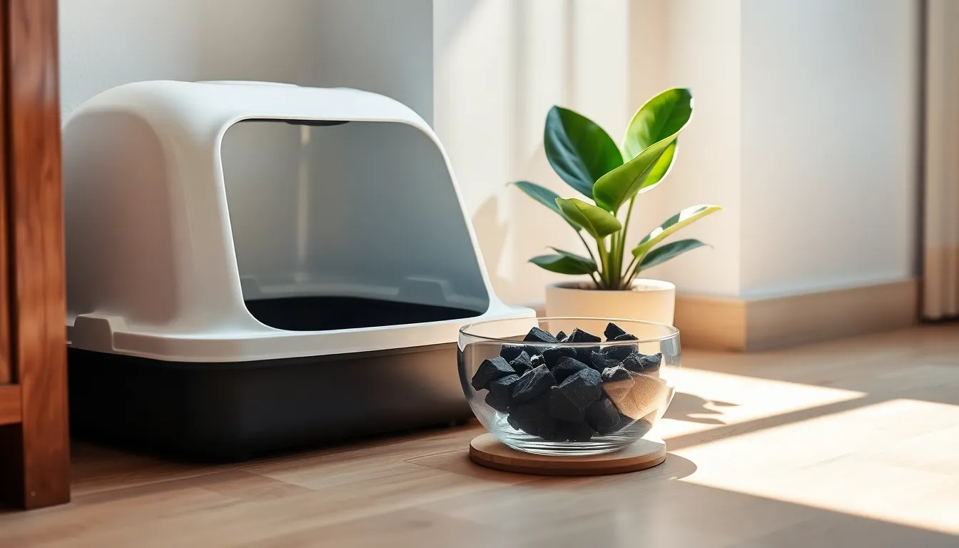 고양이가 화장실을 사용하는 모습